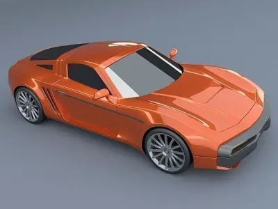 Retrostyled concept car 3D model