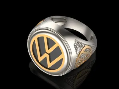 volkswaguan ring Silver Gold  Print Silver Gold  Print 3D print model