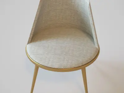 Modern White Chair Low-poly 3D model