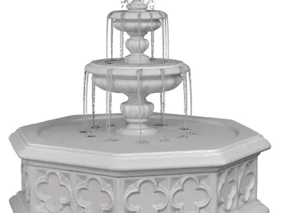 Marble Garden outdoor fountain in oriental  Arabic style 3D model