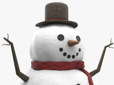 Snowman Low-poly 3D model order