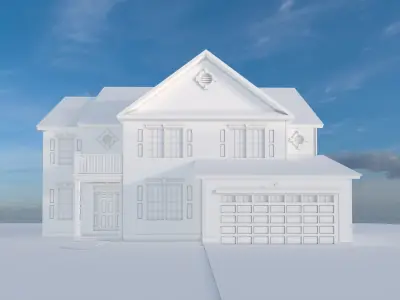 Cape Cod House 1 Low-poly 3D model
