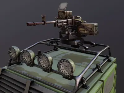 Doomsday car anti zombie Low-poly 3D model