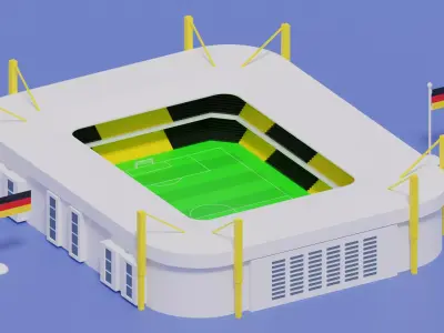 Signal Iduna Park Stadium Dortmund Germany 3D model