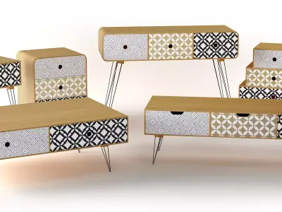 VidaXL Retro Tables 3D model