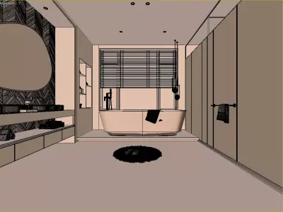 Modern Luxury Bathroom 3D Scene 3D model