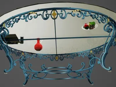 Wrought iron round table 3D model