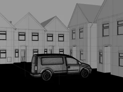 House build in 1980s in England UK Free 3D model