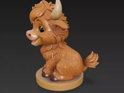 Collectable Acqui - A cute Highlang Cow 01 Free 3D print model