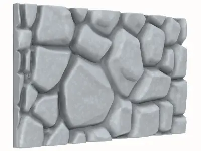 Aged Weathered Stone Wall Prop 3D model