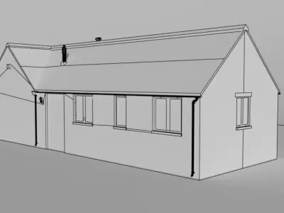 british uk cotswold stone house Low-poly 3D model Low-poly 3D model