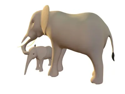 Elephant Pack - Stylized Low-poly 3D model