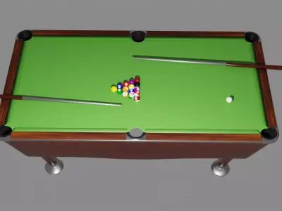Billiard pool table Low-poly 3D model Low-poly 3D model