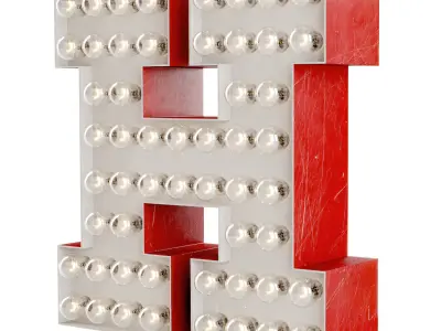 Letters with lights  3D model