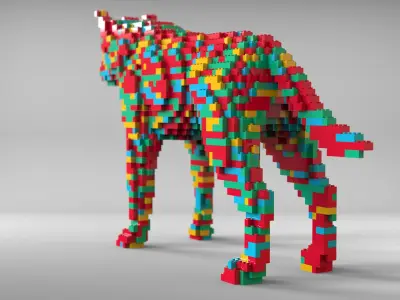 Lego Dog Sculpture - decorative art 3D model
