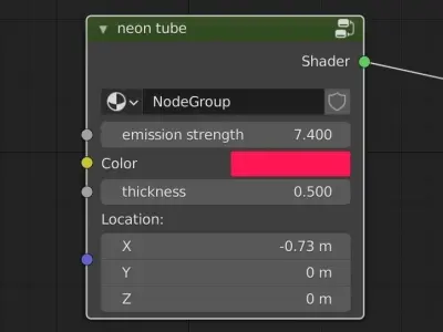 neon tube material Free 3D model