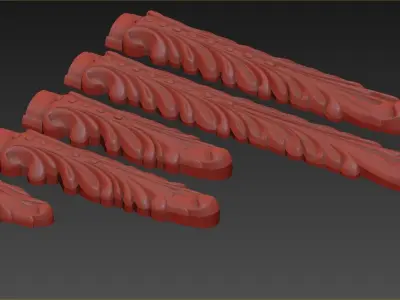 Carved decor vertical 3D model 3D model