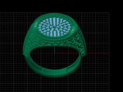 Print Ready STL 3DM  Gents Rings Diamond Men Ring  3D print model 152