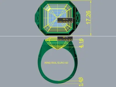 Square Signet Ring R 168 3D print model