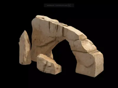 Modular Stylized Cliff Rock 3D model