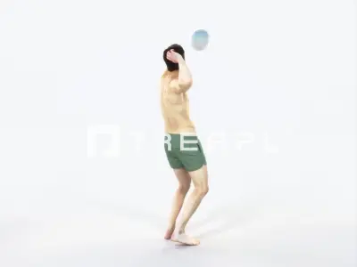 Virtue 04H Beach Serving Sports Man Low-poly 3D model