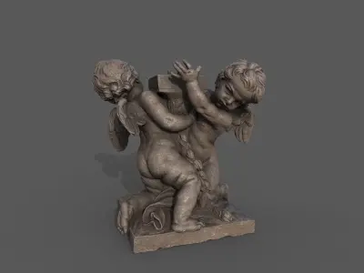 Putti Carrying a Lantern Low-poly 3D model