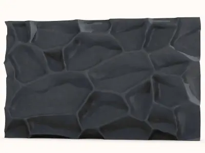Raw Schist Stone Wall Construction 3D model