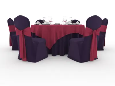 Banquet Table and Chair 50 3D model