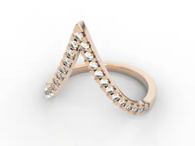  Chevron Diamond Ring 3D print model