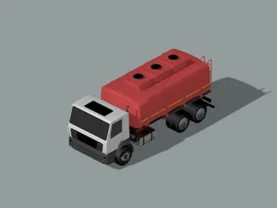 tank truck MAZ  Low-poly 3D model