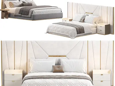 AMBER BEDROOM LUXURY FURNITURE Bed by saberjewels 3D model