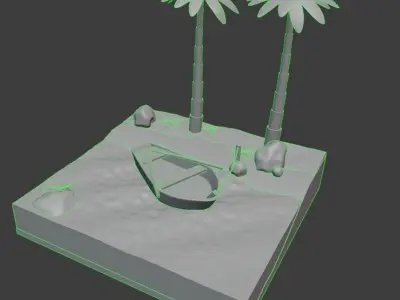 Cartoon scene Free 3D model