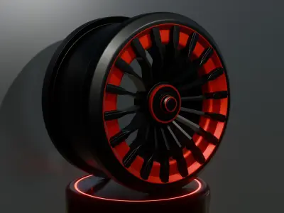 Black and red concept wheel 3D model