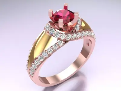 Diamond Ring - Womens Rings - N152412 3D print model