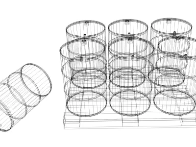Steel barrel Free 3D model