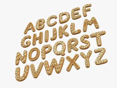 Decorated alphabet letters 02 3D model