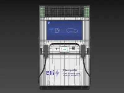Flexpole the Flexible Fast EV Charging Station by Elli 3D model
