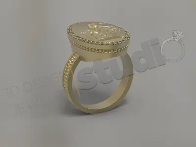 Luxury ring with Minoan prince of Knossos  3D print model