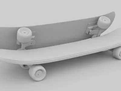 Skateboard Low-poly 3D model 8