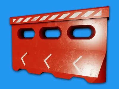 Plastic construction or road barriers High-poly Free 3D model