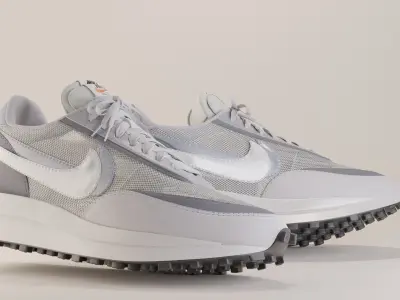 Nike Sacai LD Waffle Summit White Low-poly 3D model