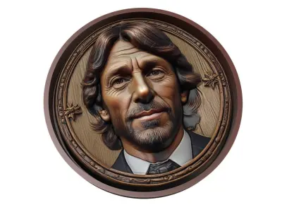 Andrea Pirlo Footballer Medallion 3D print model