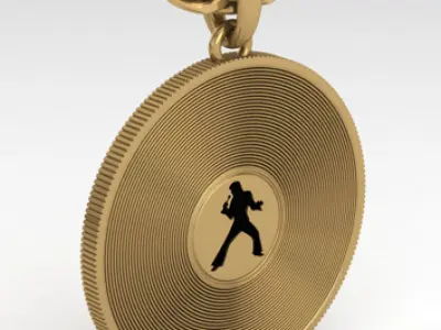 Elvis Presley Coin Pendant Signature 3DM STL Model Files  3D print model