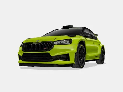 Skoda Fabia RS Rally2 2023 Low-poly 3D model