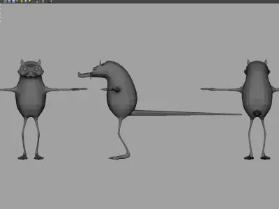 rat cartoon 3d model 3D model