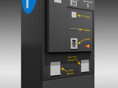 Digital Parking Meter Low-poly 3D model