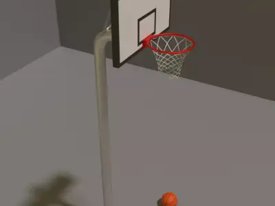 Free 3D Models of Basketball and Street Basketball Hoop Free low-poly 3D model