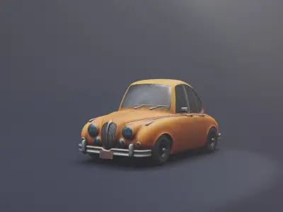 Stylized Cartoon Car Low-poly 3D model