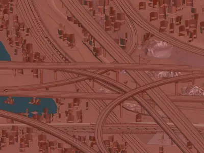 I-95 Highway Interstate Miami Florida Low-poly 3D model