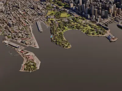 Sydney City Skyline Free low-poly 3D model